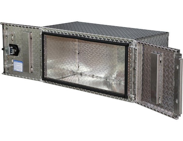 Tool Box 24x24x36, Diamond Tread Aluminum, Underbody Truck Box, Locking Storage, Double Barn Door, Height 24" x Depth 24" x Width 36", Buyers 1702235 - UnitedBuilt Equipment
