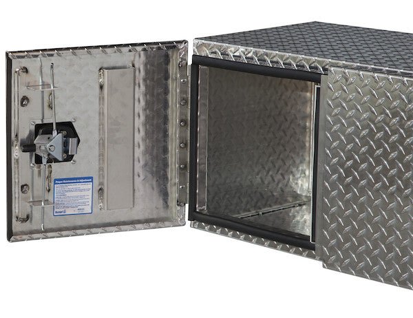 Tool Box 24x24x36, Diamond Tread Aluminum, Underbody Truck Box, Locking Storage, Double Barn Door, Height 24" x Depth 24" x Width 36", Buyers 1702235 - UnitedBuilt Equipment