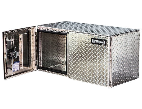 Tool Box 24x24x36, Diamond Tread Aluminum, Underbody Truck Box, Locking Storage, Double Barn Door, Height 24" x Depth 24" x Width 36", Buyers 1702235 - UnitedBuilt Equipment