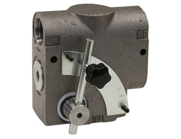 Valve, Flow Control 51 - 12 SAE, 3/4" SAE ORB ( - 12), Max Flow 30GPM, Max Pressure 3000 PSI, Buyers HFDL075SAE - UnitedBuilt Equipment