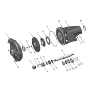 Water Pump, Model B3JRMBHS, 4" Suction x 3" Discharge, Groove Ends 5" x 3", Clockwise (CW), Hydraulic Drive SAE C 4 - Bolt 1 - 1/4" x 14T, 13.5" Impeller, Mechanical Seal, ATP B73403GR - UnitedBuilt Equipment