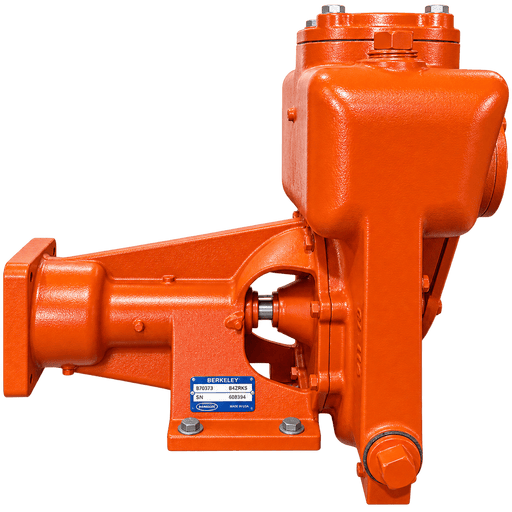Water Pump, Self-Priming, Model B4ZRKS, 4" Suction x 4" Discharge, Female NPT Ends, Clockwise (CW), Hydraulic Drive SAE C 4-Bolt 1-1/4" x 14T, 9.12" Cast Iron Impeller, Mechanical Seal, Berkeley B70373 (MEGA 302430) - UnitedBuilt Equipment