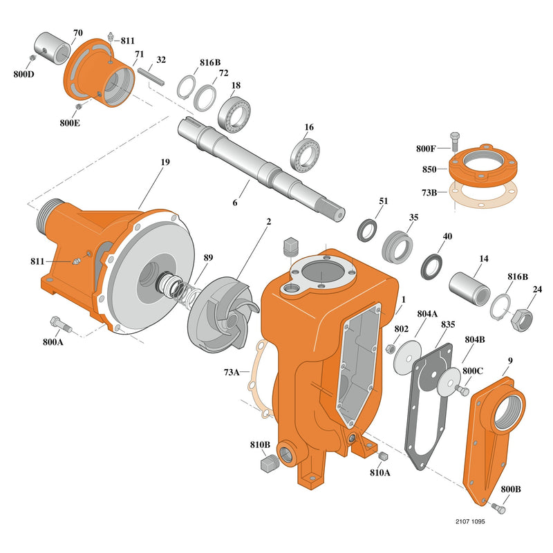 Water Truck Pump, CW Self Priming, Mechanical Seal, 4x4 FNPT, Hydraulic Drive, B4ZRKS, Berkeley B69876 - UnitedBuilt Equipment