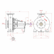 Water Truck Pump, Mechanical Seal, Clockwise (CW), 4x3 Flanged Volute, Potable NSF/ANSI 61, 316 Stainless Steel Volute, Impeller and Adapter, ATP 101 - XA80 - 26 - UnitedBuilt Equipment
