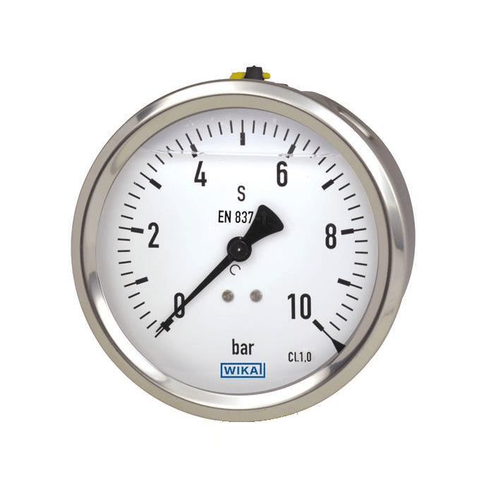 WIKA 213.53 Glycerin Filled Pressure Gauge, 200 PSI, 2-1/2" Dial, 1/4" NPT Center Back Mount – 9767231 - UnitedBuilt Equipment