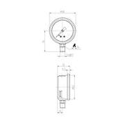 WIKA 213.53 Glycerin Filled Pressure Gauge, 200 PSI, 2-1/2" Dial, 1/4" NPT Lower Mount – 9767088 - UnitedBuilt Equipment
