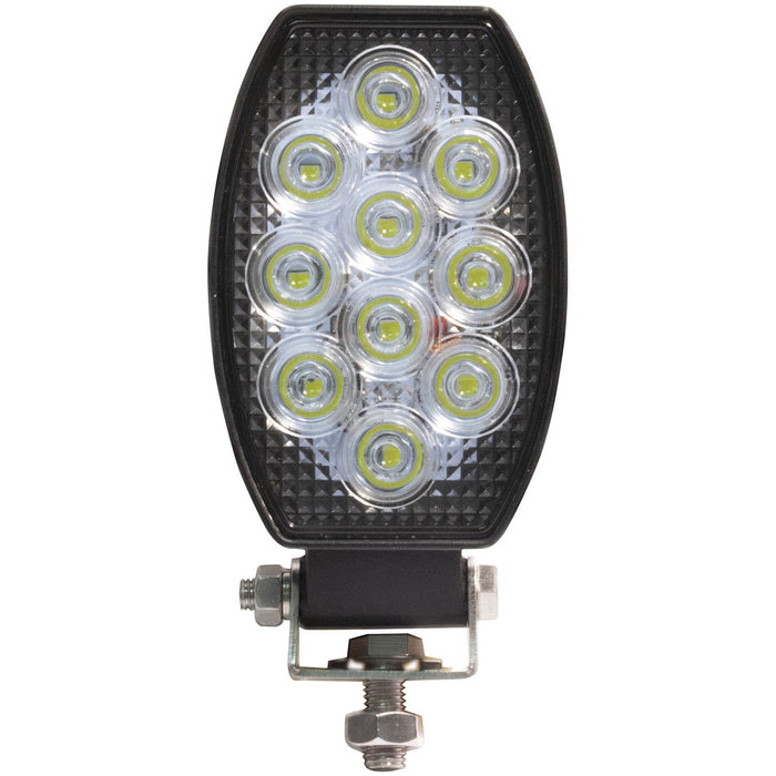 Work Light, 3.25" x 4.75" Oval LED Flood Light, Swiveling Head Horizontal or Vertical, IP67, 12V/24V, 1900 Lumens, Rugged Die - Cast Aluminum Body, Peterson 919 - MV - UnitedBuilt Equipment