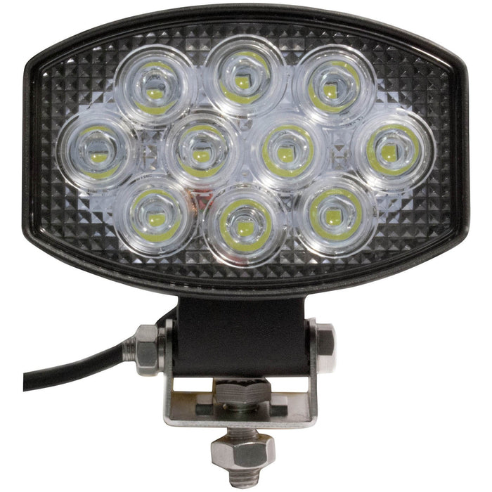 Work Light, 3.25" x 4.75" Oval LED Flood Light, Swiveling Head Horizontal or Vertical, IP67, 12V/24V, 1900 Lumens, Rugged Die - Cast Aluminum Body, Peterson 919 - MV - UnitedBuilt Equipment