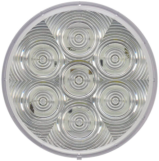 Back-Up Light, LED, White, Clear Lens, Round, AMP, 4", 12 Volt, Peterson M817C-7 - UnitedBuilt Equipment