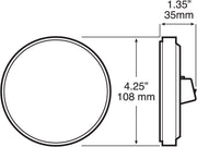 Back-Up Light, LED, White, Clear Lens, Round, AMP, 4", 12 Volt, Peterson M817C-7 - UnitedBuilt Equipment