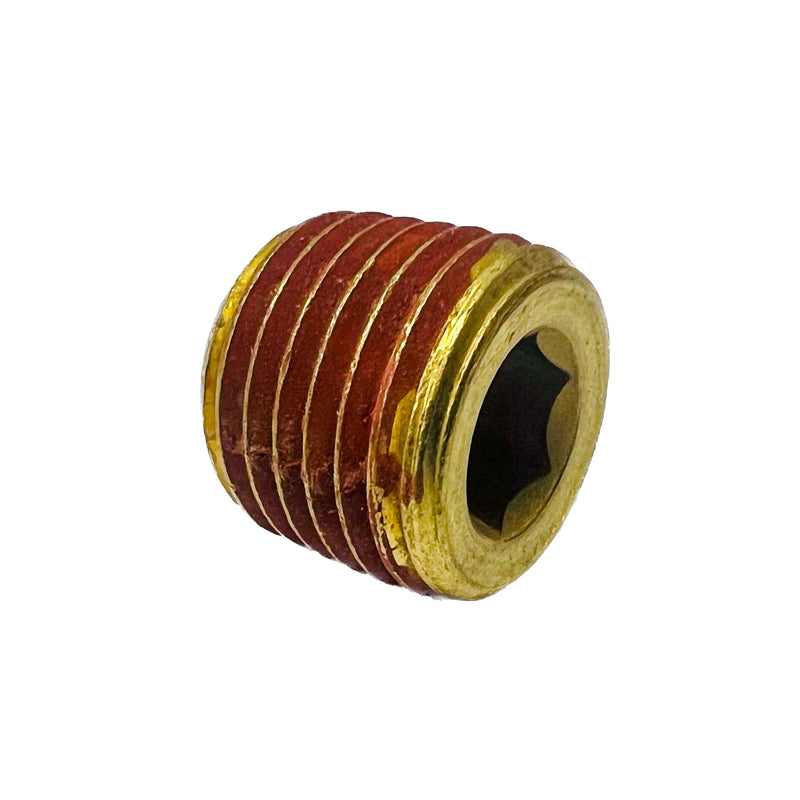 Countersunk Plug, Hex Socket, 1/4" MNPT, Vibra Seal, Brass 3153X4 - UnitedBuilt Equipment