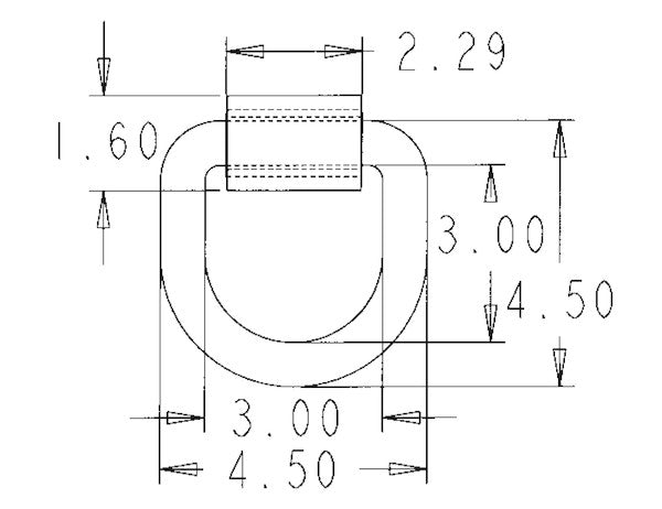 D-Ring, 3/4" Forged, Weld-On Bracket, Buyers B46 Domestically Forged - UnitedBuilt Equipment