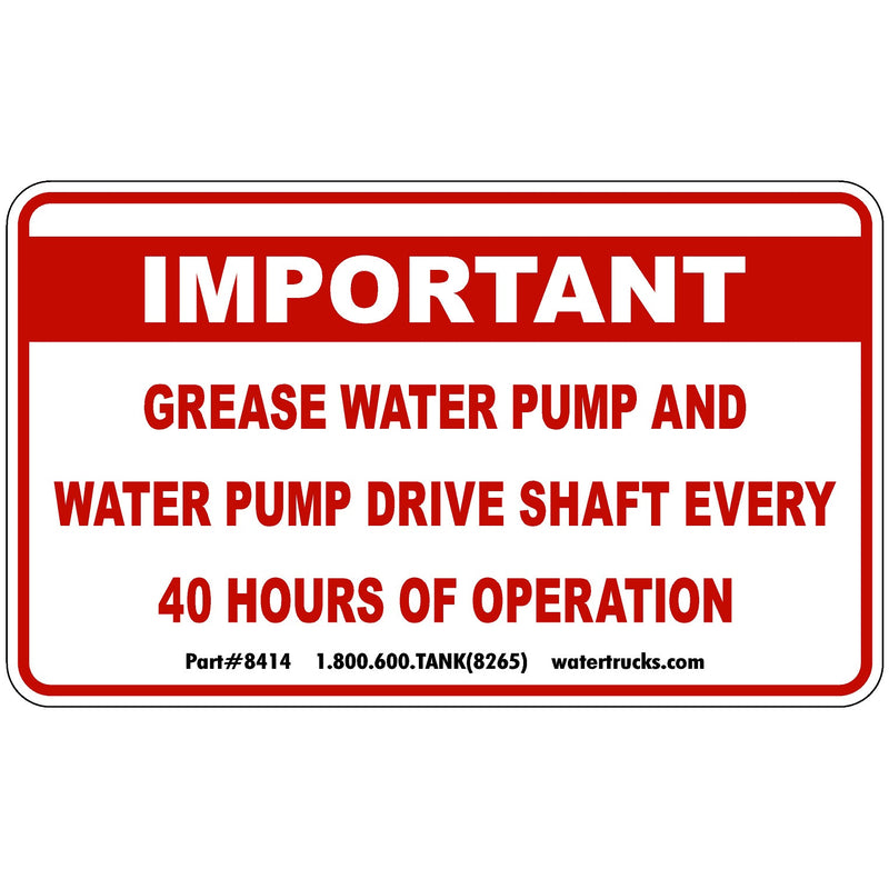 Decal Warning, Grease Pump, 3" Height x 5" Width, UnitedBuilt DECALGREASE - UnitedBuilt Equipment