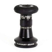 Handline Nozzle, 1-1/2" FNH Inlet, 15/16" Discharge, Smooth Bore Single Tip, Short Barrel, Black Bumper, 185GPM @ 50PSI, Elkhart 187-XD 66756007 - UnitedBuilt Equipment