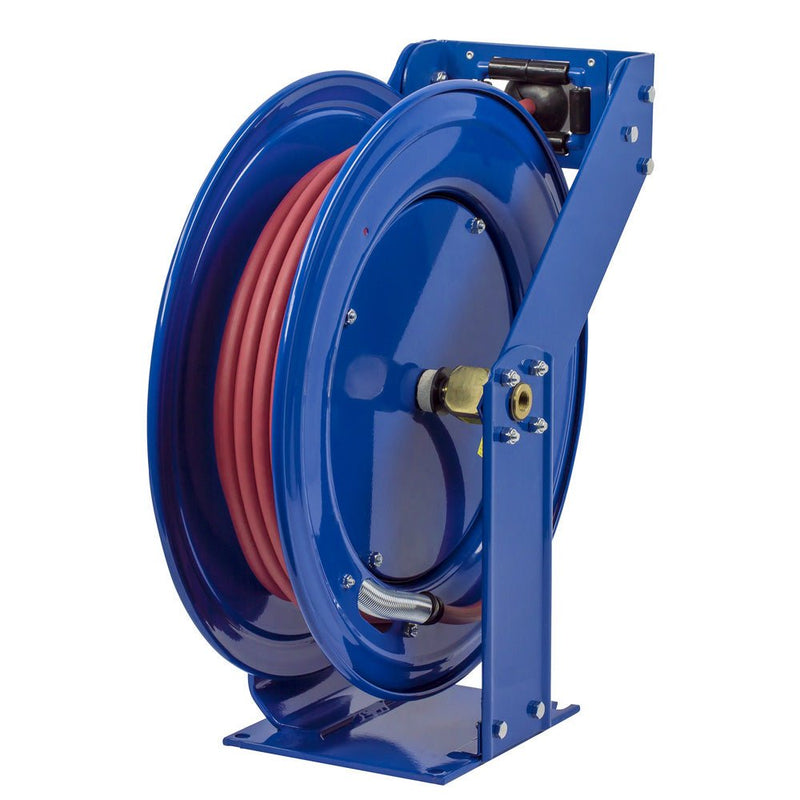 Hose Reel, Spring Rewind, 3/8" x 100', Air or Water, PVC 300 PSI Hose Included, Coxreels T Series TSH-N-3100 - UnitedBuilt Equipment