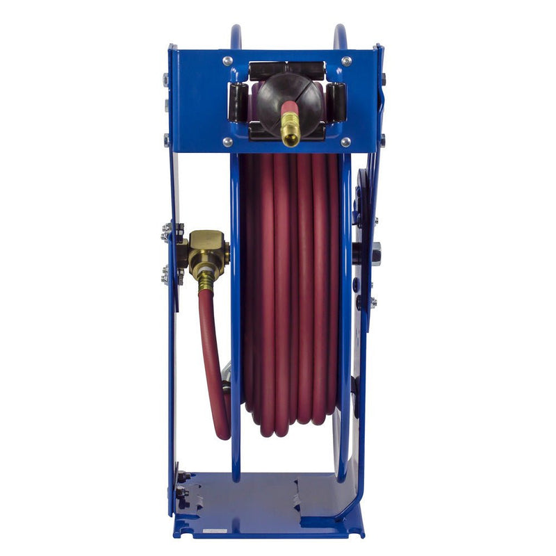 Hose Reel, Spring Rewind, 3/8" x 100', Air or Water, PVC 300 PSI Hose Included, Coxreels T Series TSH-N-3100 - UnitedBuilt Equipment