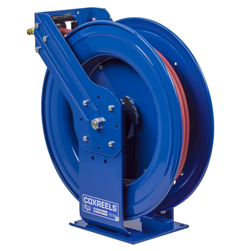 Hose Reel, Spring Rewind, 3/8" x 100', Air or Water, PVC 300 PSI Hose Included, Coxreels T Series TSH-N-3100 - UnitedBuilt Equipment