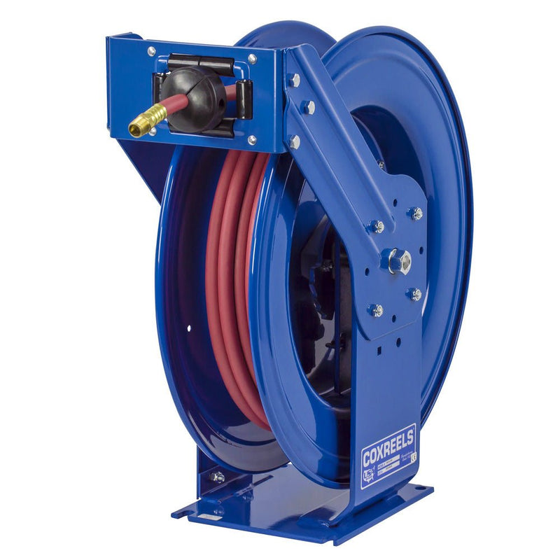 Hose Reel, Spring Rewind, 3/8" x 100', Air or Water, PVC 300 PSI Hose Included, Coxreels T Series TSH-N-3100 - UnitedBuilt Equipment