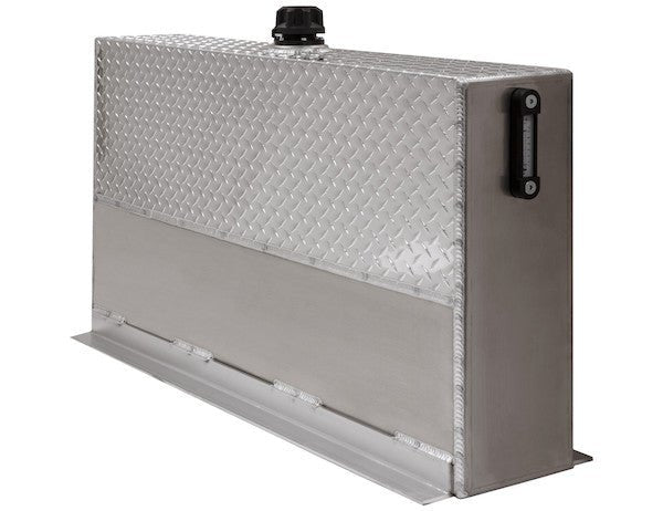 Hydraulic Tank 35 Gallon, Aluminum, Diamond Tread, Upright Mount, Height 24" x Width 41.75" x Depth 7.95", Buyers UR35A - UnitedBuilt Equipment