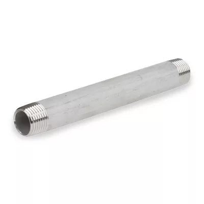 Nipple, Threaded on Both Ends, Schedule 40 Stainless Steel - UnitedBuilt Equipment