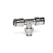 Push-In Air Fitting, Male Branch Tee Swivel, 1/4" Tube OD X 1/8" NPTF, Camozzi P6430 04-02 - UnitedBuilt Equipment