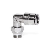 Push-In Air Fitting, Male Elbow Swivel, 1/4" Tube OD X 1/8" NPTF, Camozzi P6520 04-02 - UnitedBuilt Equipment