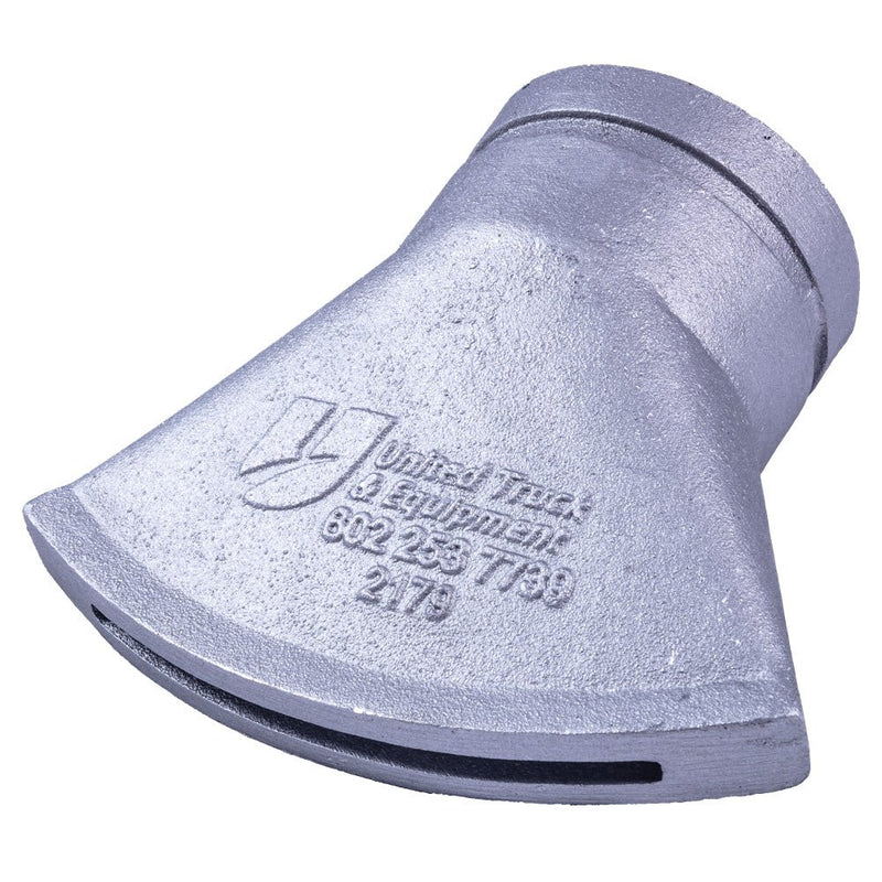 UnitedBuilt BC2179 A356 aluminum duckbill side spray nozzle with 3-inch grooved inlet and 1/4-inch × 5-inch slot