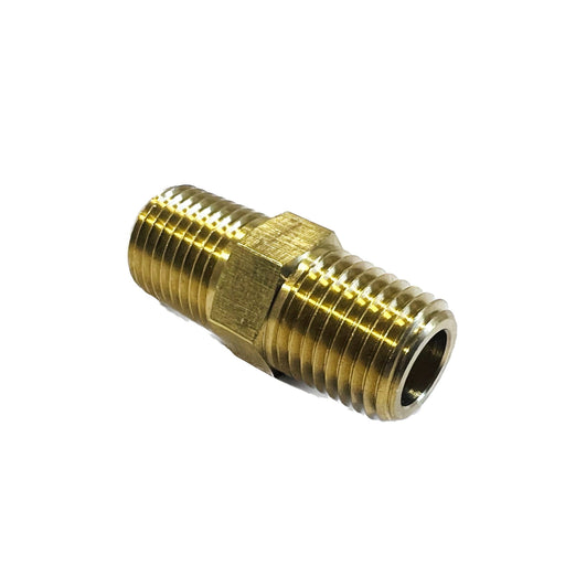 Straight Hex Nipple with Vibra Seal, Brass, 1/8" MNPT, VS23325X2 - UnitedBuilt Equipment