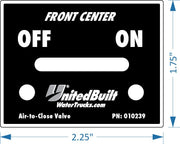 Switch Plate Label, OFF/ON, UnitedBuilt - UnitedBuilt Equipment