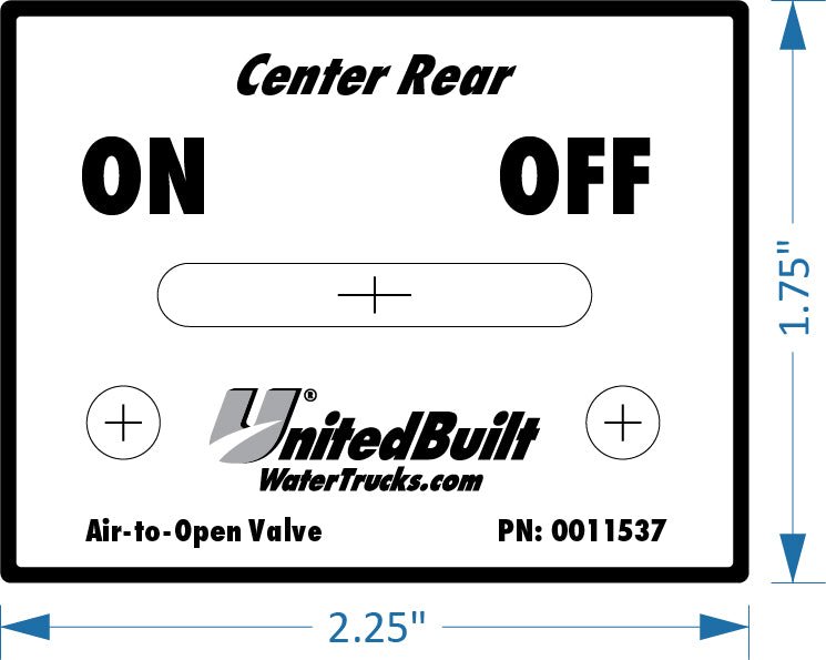 Switch Plate Label, ON/OFF, UnitedBuilt - UnitedBuilt Equipment
