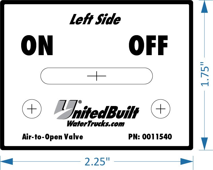 Switch Plate Label, ON/OFF, UnitedBuilt - UnitedBuilt Equipment