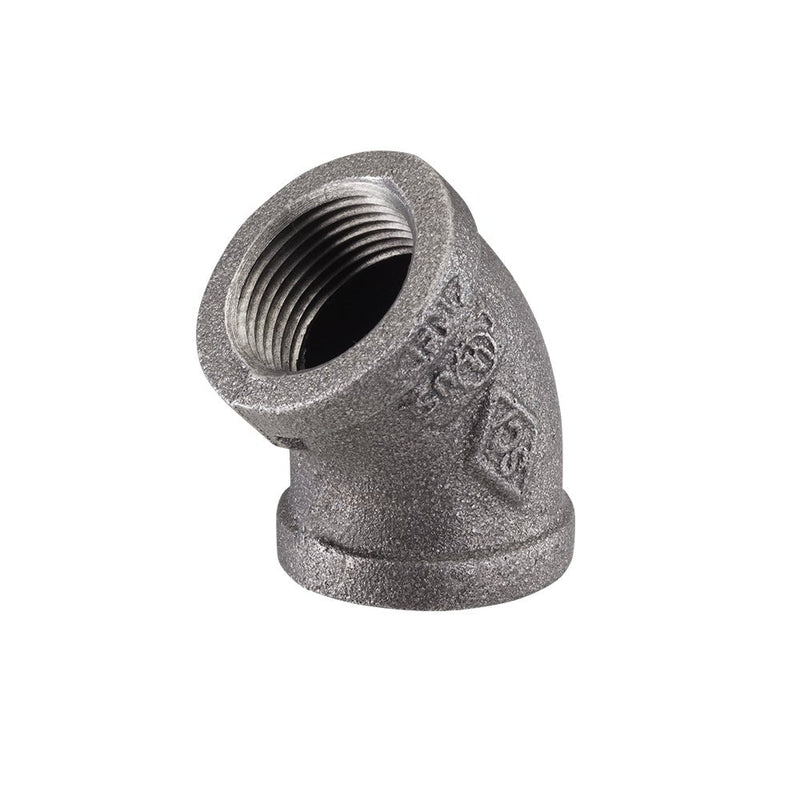 Threaded 45 Degree Elbow, Female NPT, Malleable Iron 150# - UnitedBuilt Equipment