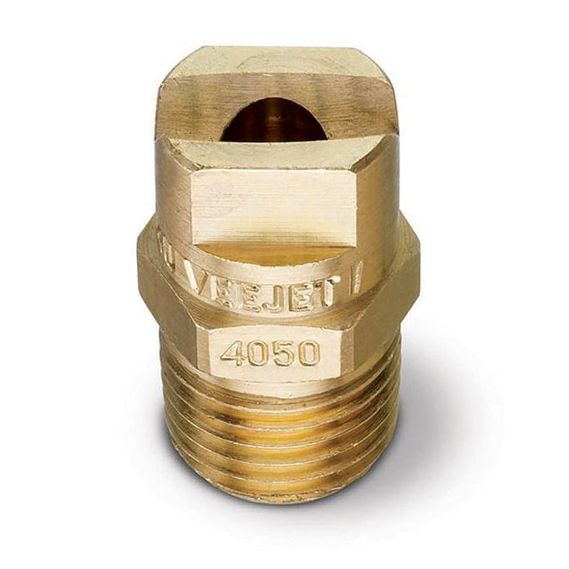 VeeJet® Nozzle, Brass, Flat Fan, 1/2" MNPT Inlet, H1/2U-95100 - UnitedBuilt Equipment