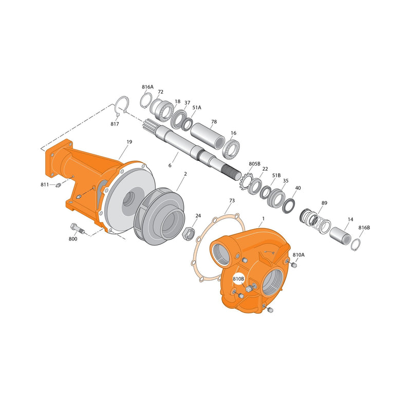 Water Pump B3ZRMS, 4" Suction x 3" Discharge FNPT, Clockwise (CW), Mechanical Seal, Hydraulic Drive SAE C 4-Bolt, 1-1/4" x 14T Splined Shaft, Berkeley B69875 - UnitedBuilt Equipment